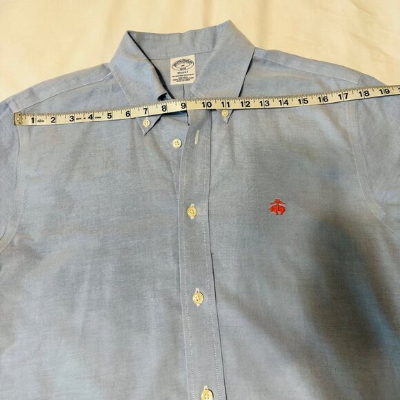 Brooks Brothers Regent Fit Size Medium Button Up Dress Shirt Blue - Picture 9 of 10